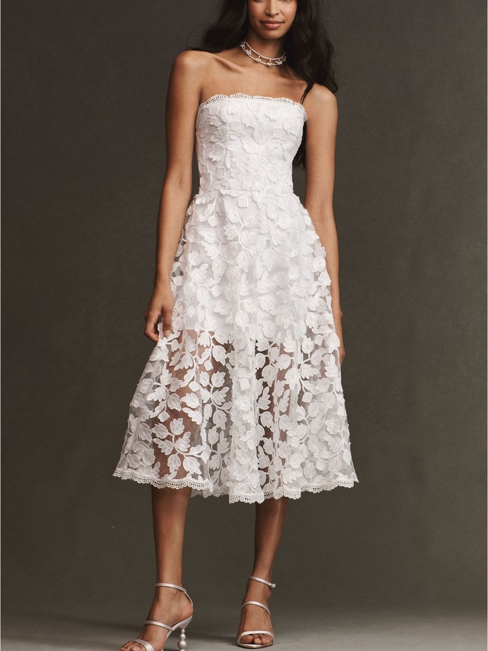 Helsi Florence Strapless A-Line Lace Midi Dress